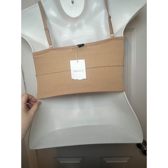 Forever 21 Tan Crop NWT Comfy Core Size M Fast Shipping - Picture 2 of 10